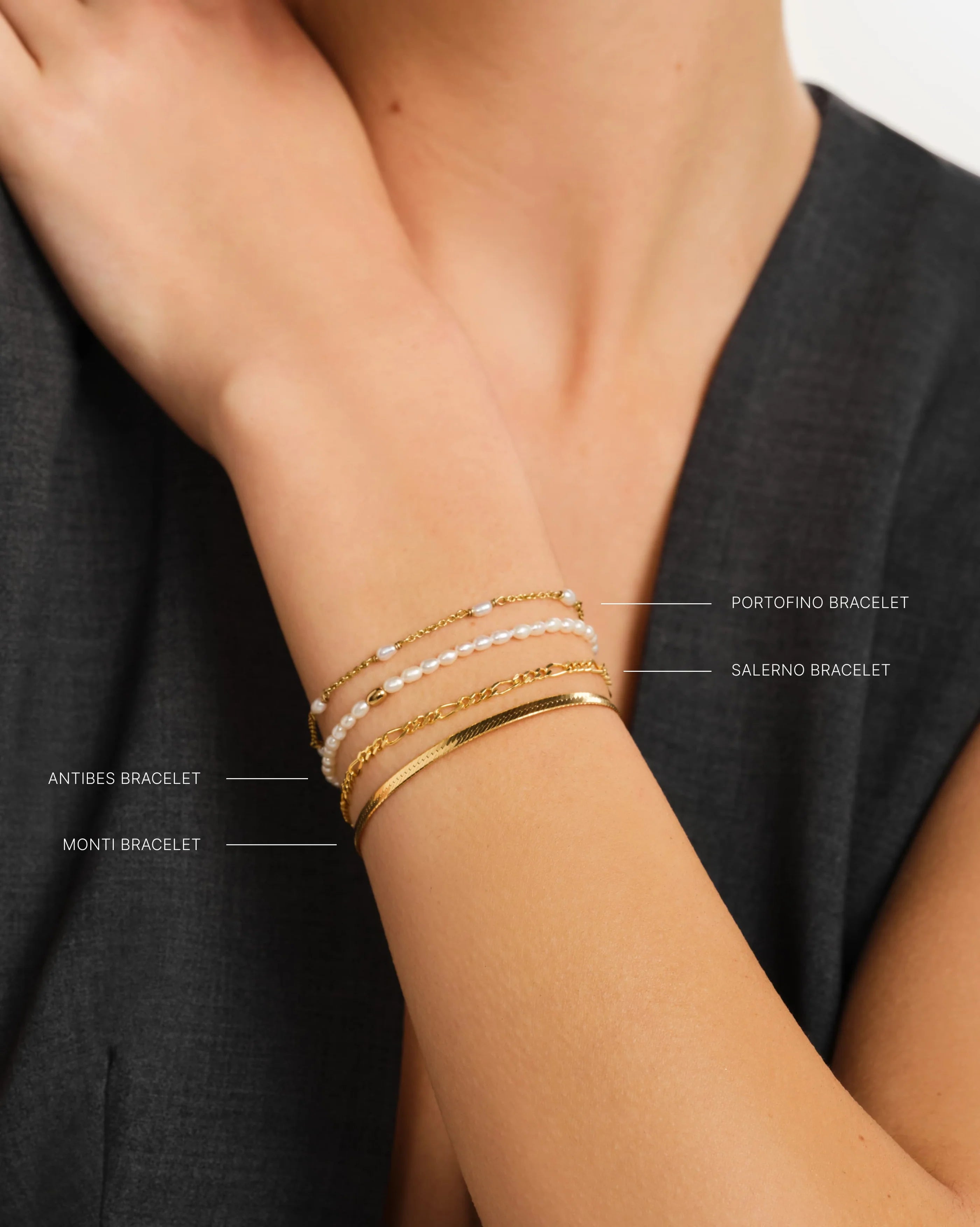 Monti Sleek Snake Chain Fluid Bracelet in 18K Gold Vermeil by Handiora