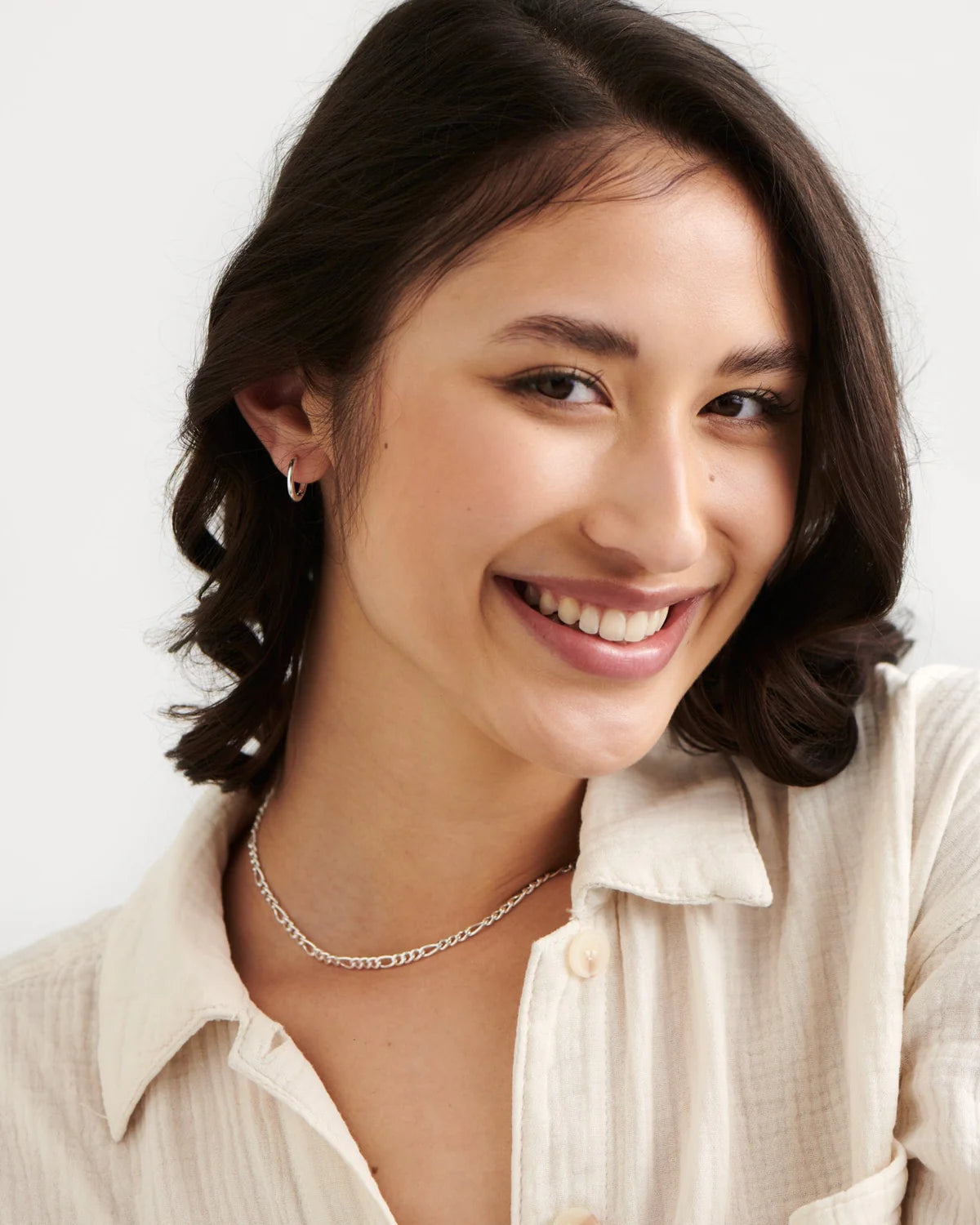 Monte Carlo Figaro Chain Choker Necklace in 925 Sterling Silver by Handiora