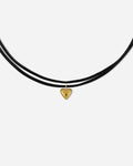 Amore Versatile Velvet Cord Gold Heart Pendant Necklace by Handiora