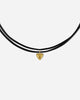 Amore Versatile Velvet Cord Gold Heart Pendant Necklace by Handiora