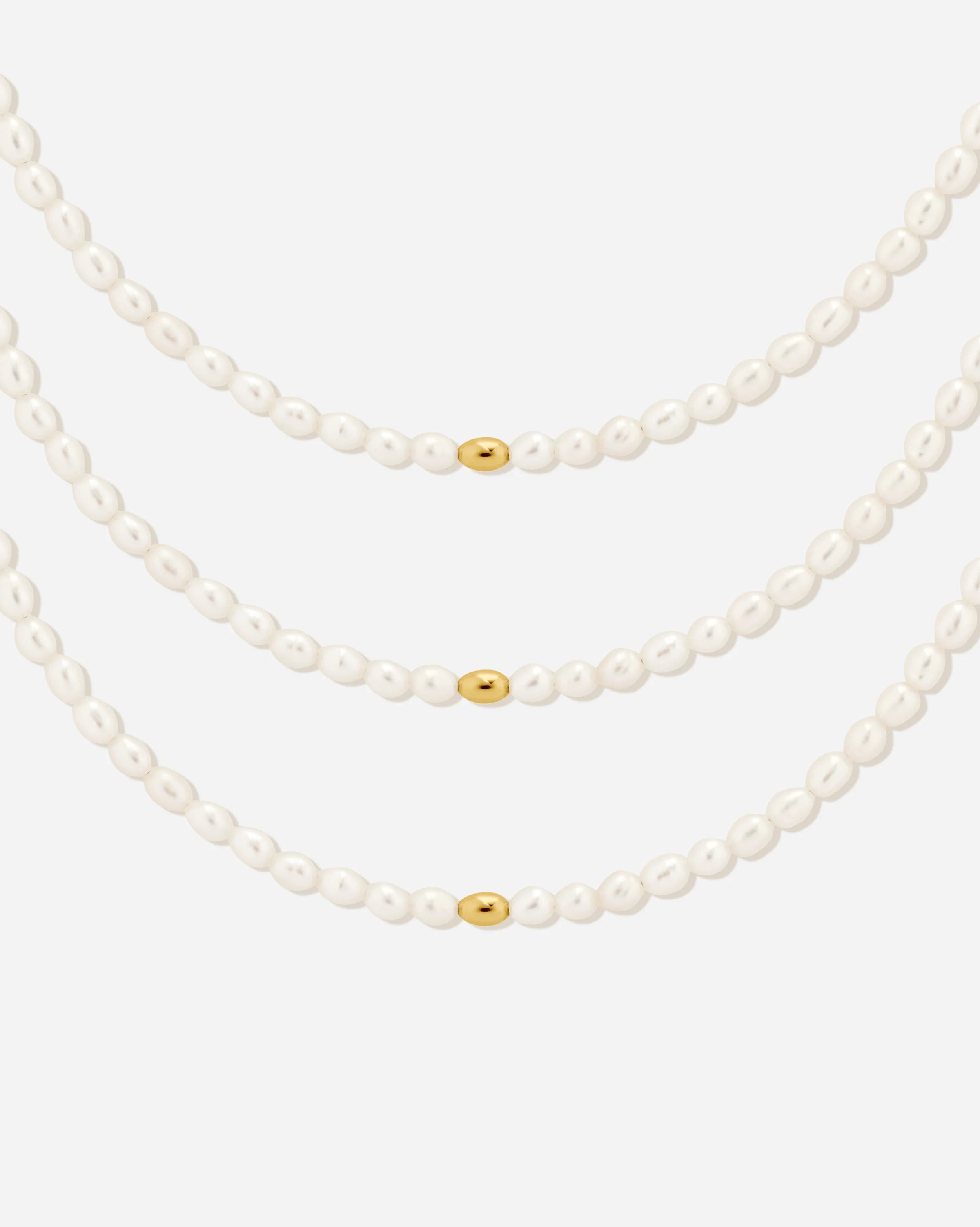 Antibes Freshwater Pearl Choker Trio Set in 18K Gold Vermeil by Handiora
