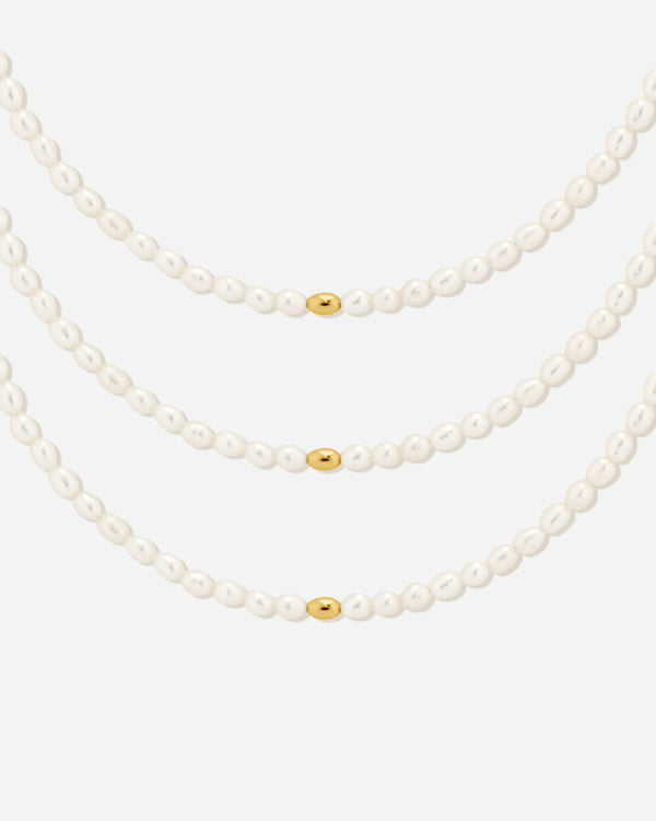 Antibes Freshwater Pearl Choker Trio Set in 18K Gold Vermeil by Handiora