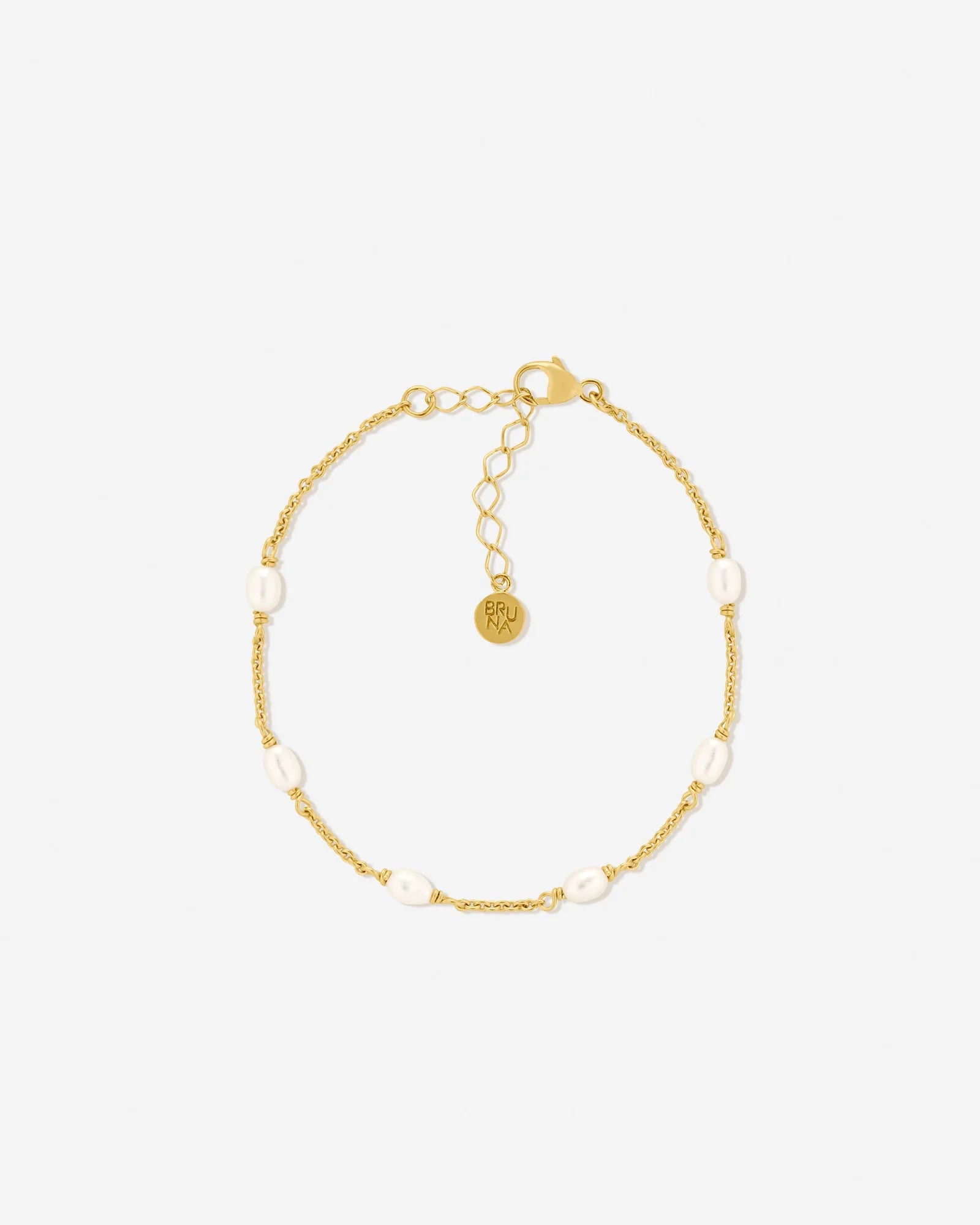 Portofino Delicate Freshwater Pearl Chain Bracelet in 18K Gold Vermeil by Handiora