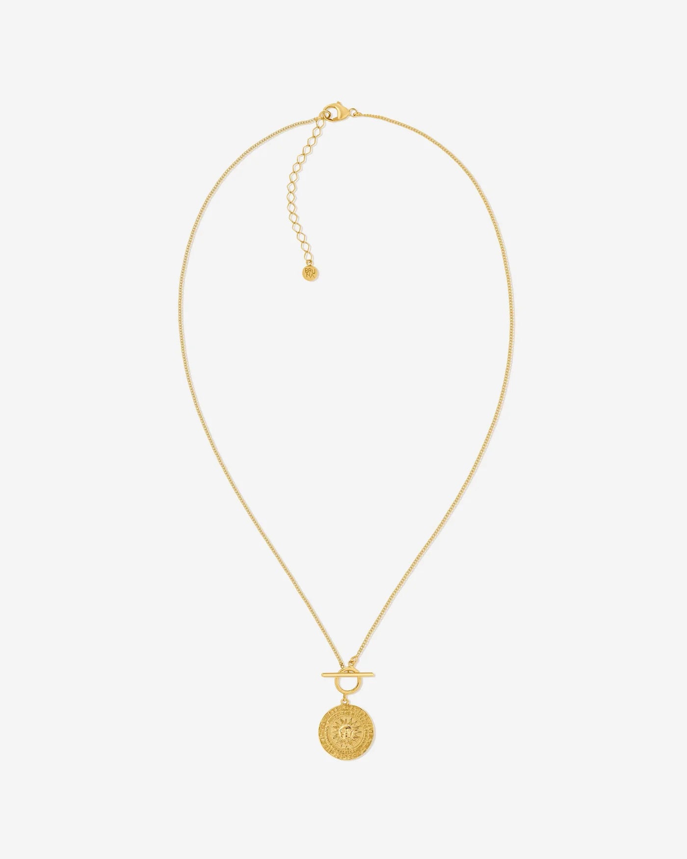 Venice Lucky Star Inscribed Coin Pendant Necklace in 18K Gold Vermeil by Handiora