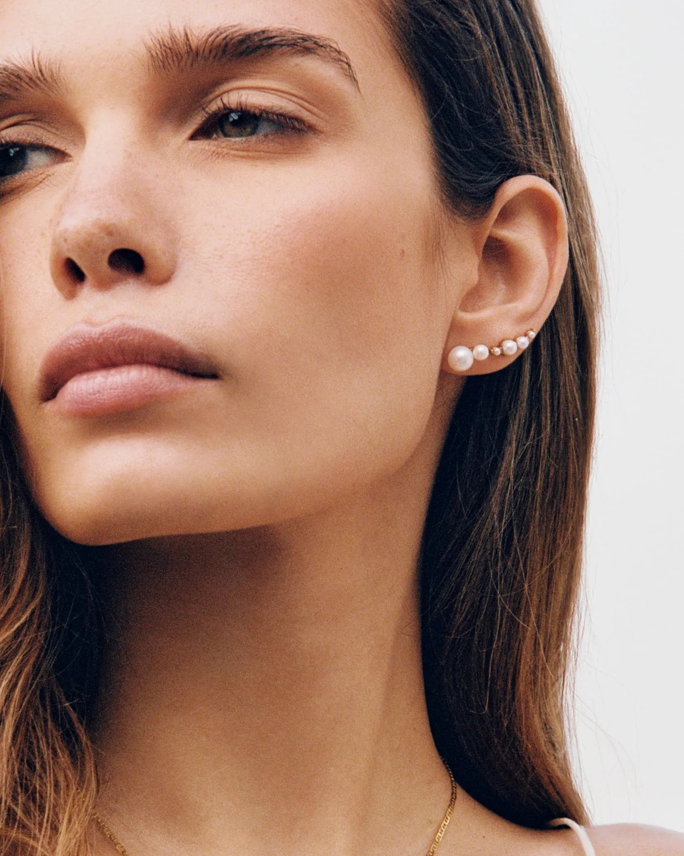 Lavandou Double Freshwater Pearl Stud Earrings in 18K Gold Vermeil by Handiora