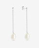 Toulon Rope Chain Drop Earrings with Freshwater Pearls in 925 Sterling Silver by Handiora