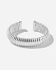 Turin Bold Ridged Cuff Bracelet in 925 Sterling Silver by Handiora