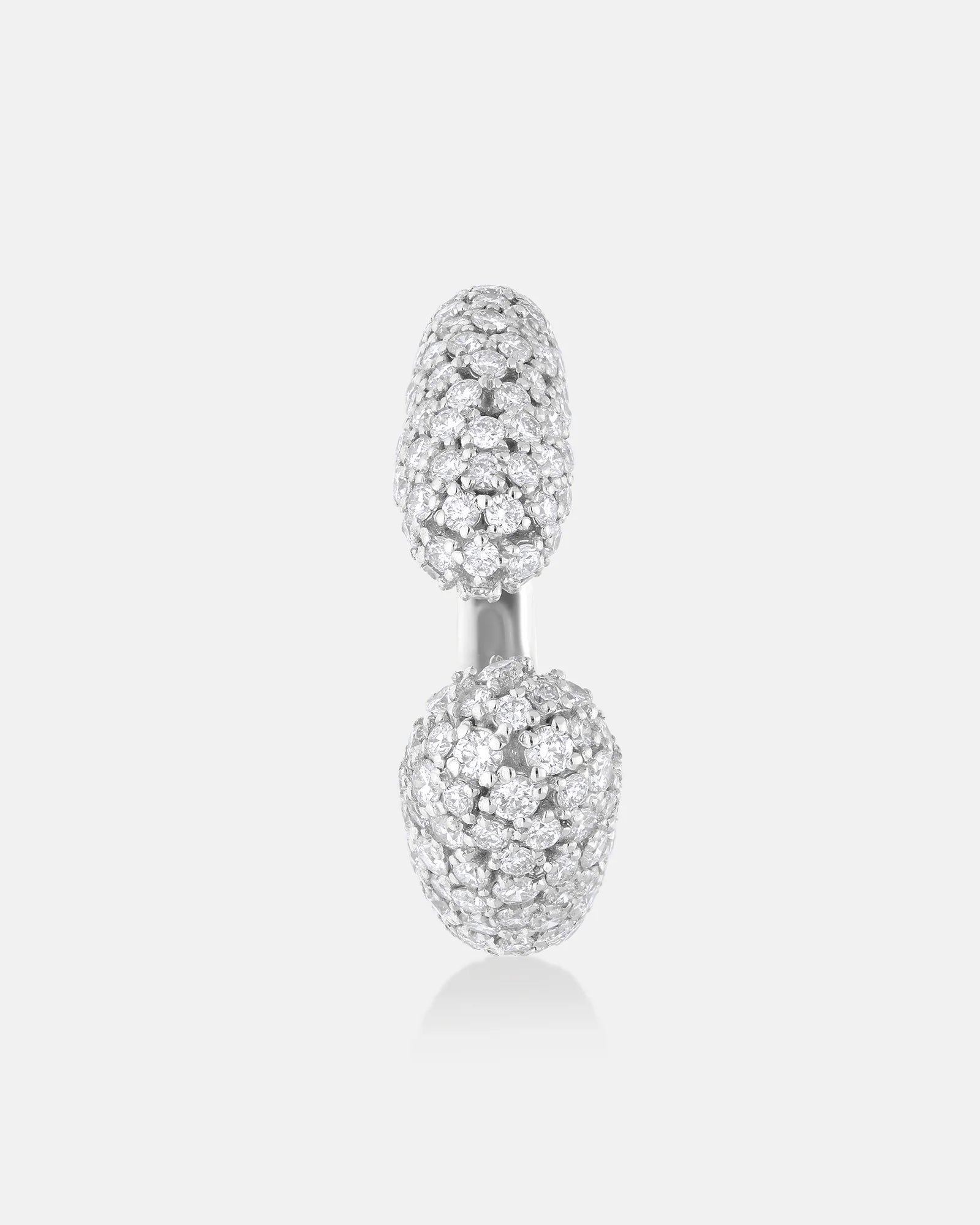 Infinite Grace Open Sculptural Ring with Pavé Diamonds in 18K White Gold by Handiora